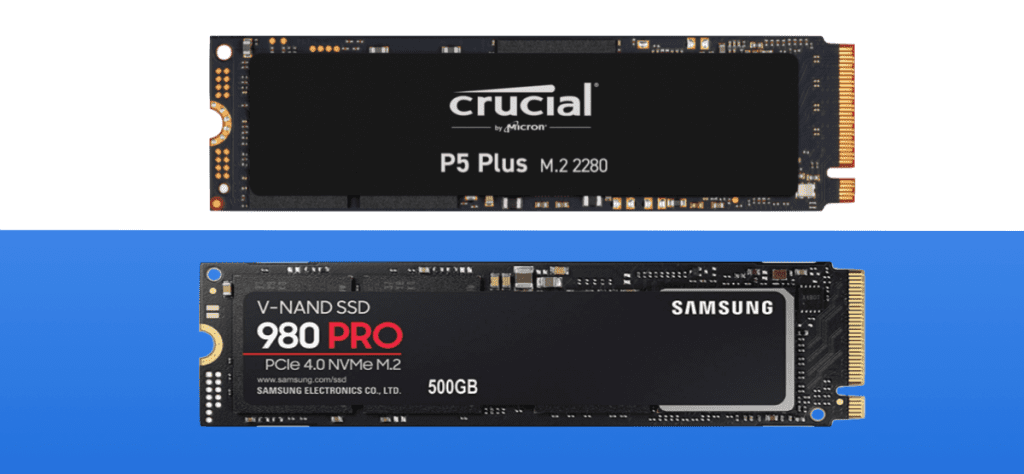 crucial p5 plus vs samsung 980 pro