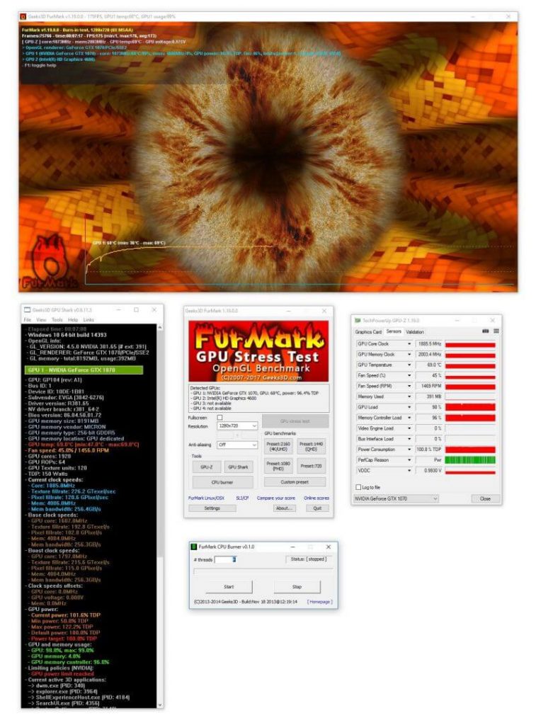 Furmark GPU stress test